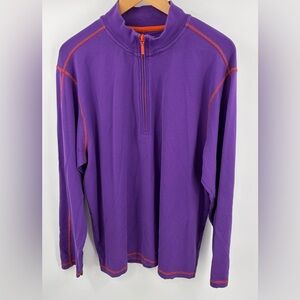 Horn Legend quarter zip men’s lightweight cotton purple pullover stretch size L